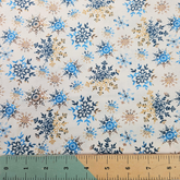 Christmas Snowflakes Prints 100% Cotton 112cm Wide Digitally Printed Fabric for Crafting, Sewing, Patchwork, Dressmaking